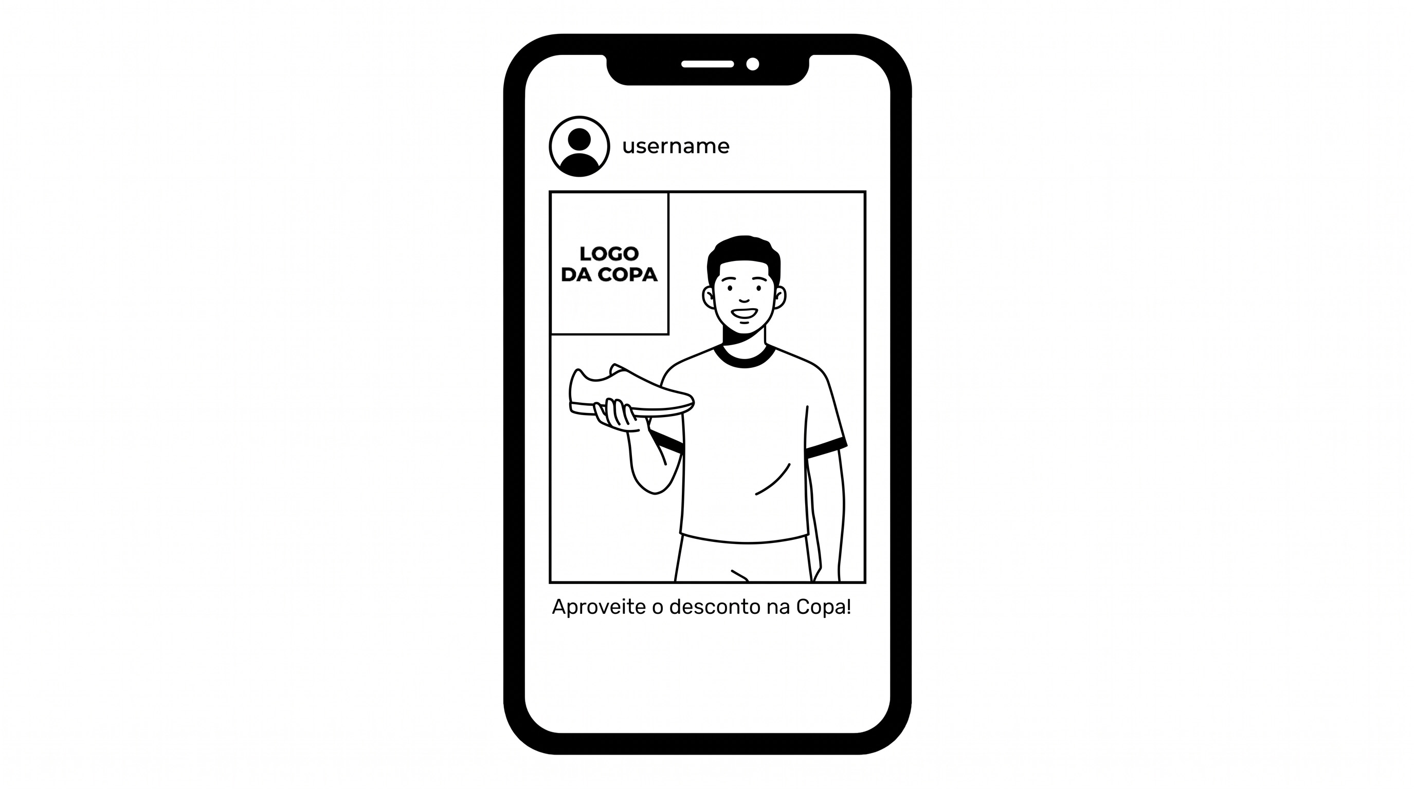 Mockup: post com logo da Copa e produto